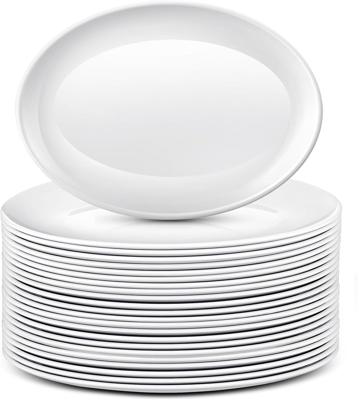 36 Pcs Large Serving Platters Oval Trays White Plates Serving Dish for Wedding Party Restaurant Home Steak, Taco