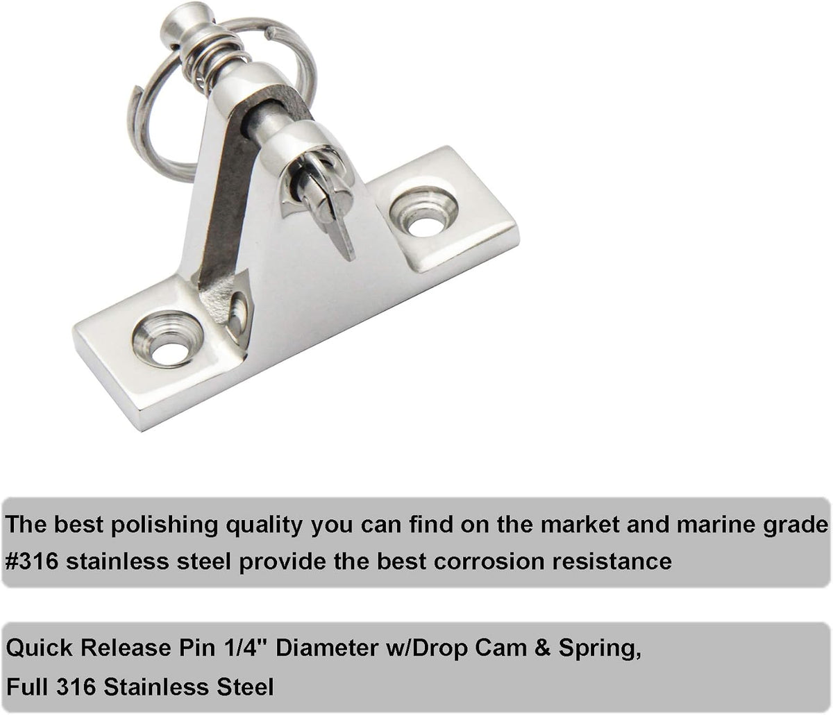 YOUNG MARINE Made Stainless Steel Marine Boat Deck Hinge Mount Bimini Top Fitting Hardware Fitting Deck Hardware