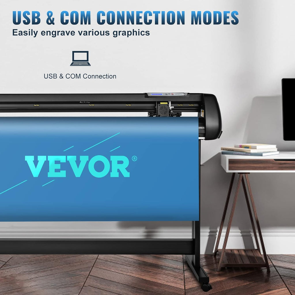 Vinyl Cutter, 53inch Vinyl Cutter Plotter with Stand, Adjustable Speed Force for Sign Making Vinyl Plotter