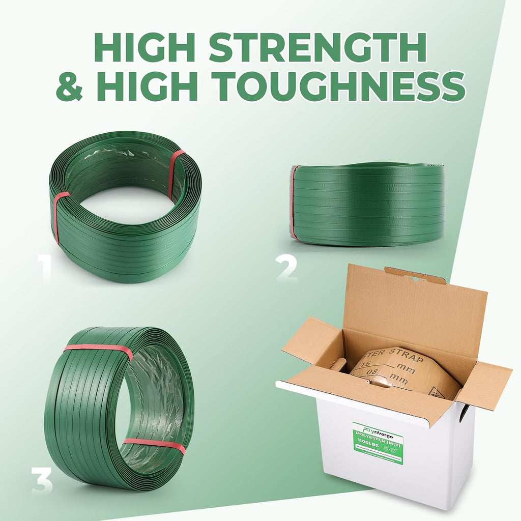 5/8" x 1049' Polyester (PET) Packaging Strapping Banding Roll
