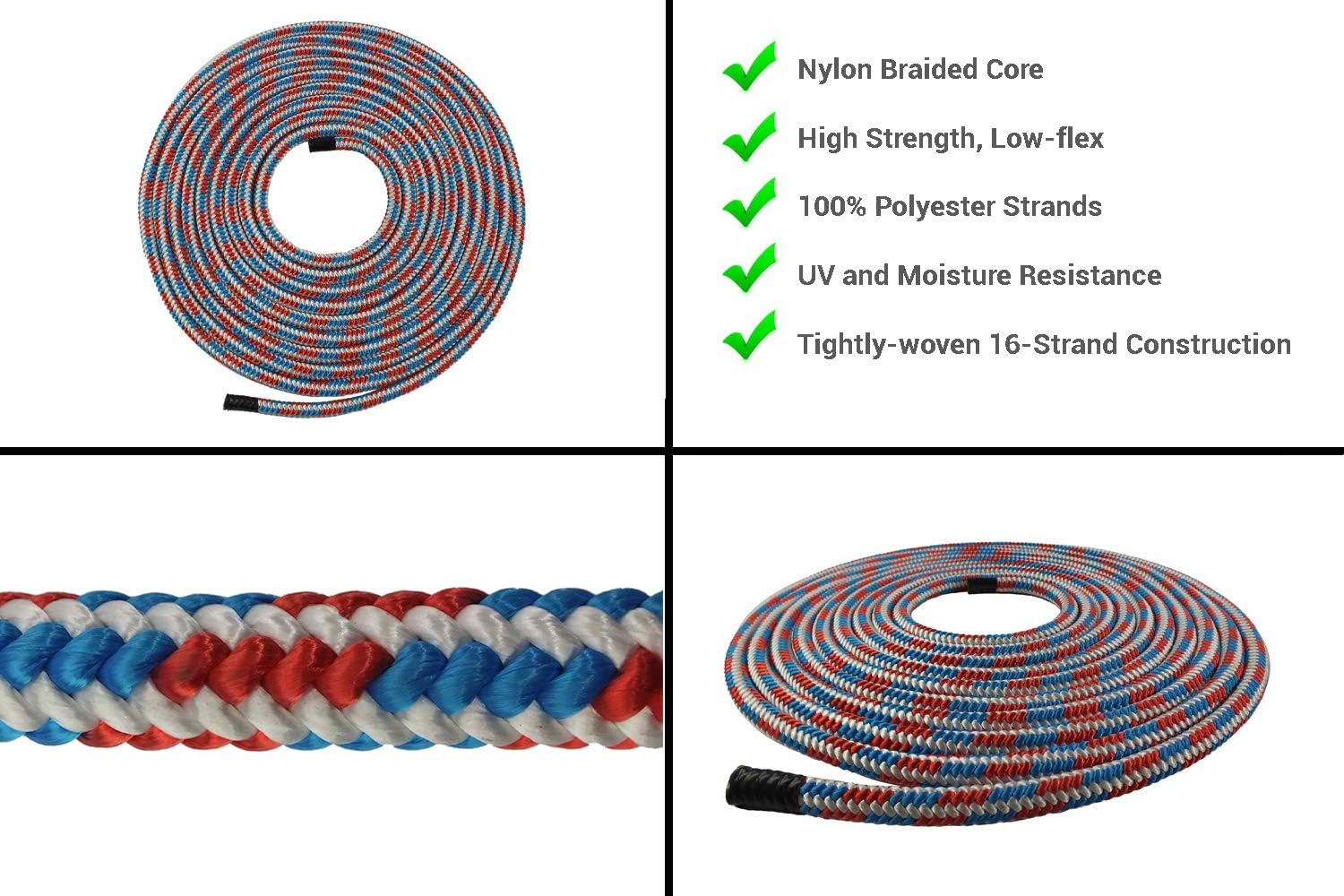 Pelican Arborist-16 Strand 12.7 mm (1/2 inch) Arborist - 7000 lbs Breaking Strength - Static Climbing Rope Used for