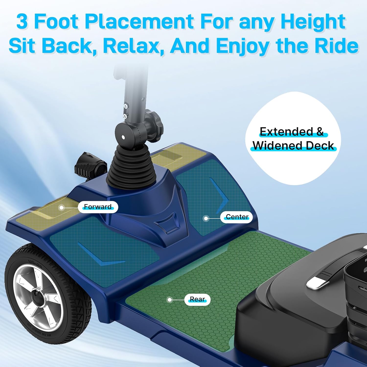 4-Wheel Mobility Scooter for Seniors/Adult, NFC Keyless Start Navy