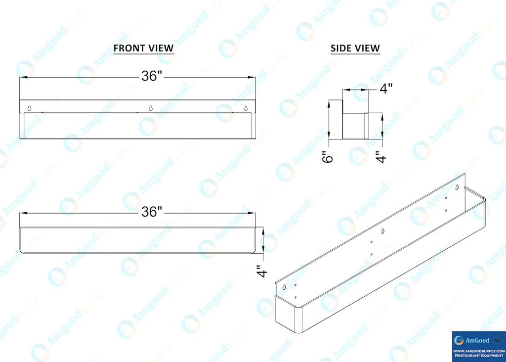 36 in. Single Tier Stainless Steel Speed Rail Rack for Commercial Bars, NSF