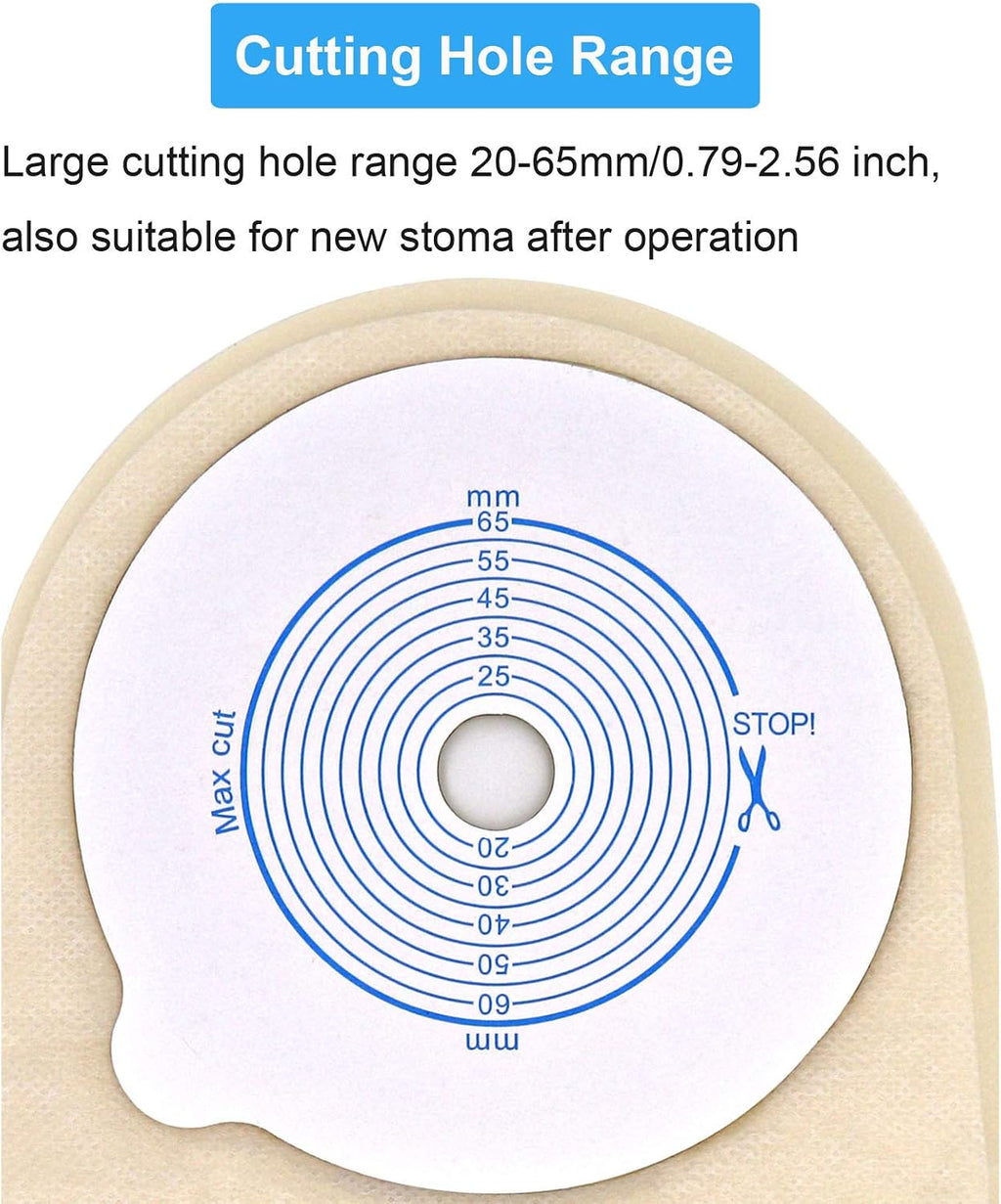 Ostomy Colostomy Supplies, 10 PCS Colostomy Bag, One Piece Drainable Pouches with Twist-Tie for Ileostomy Stoma Care