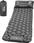 Sleeping Pad for Camping- Ultralight Inflatable Sleeping Mat with Built-in Foot Pump & Pillow, Upgraded Compact