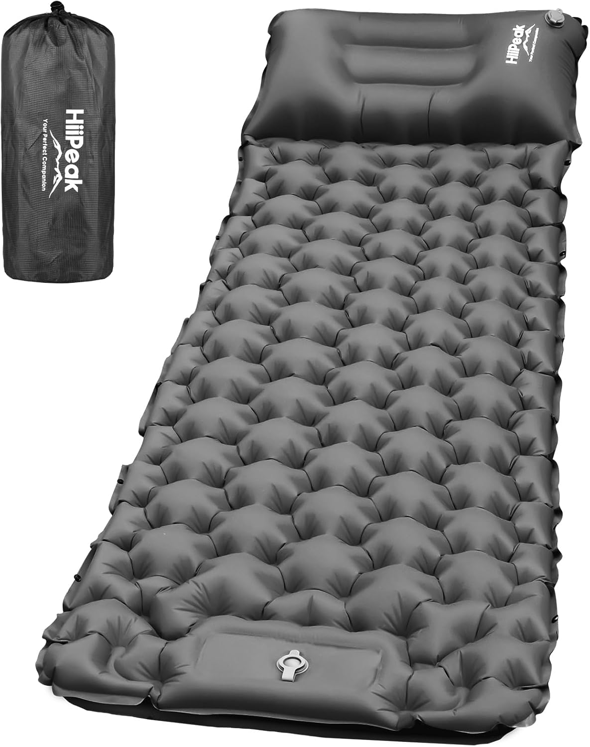 Sleeping Pad for Camping- Ultralight Inflatable Sleeping Mat with Built-in Foot Pump & Pillow, Upgraded Compact