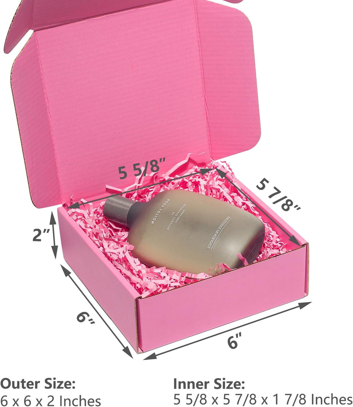 Small Shipping Boxes 6x6x2 Inches 25 Pack Pink Corrugated Cardboard