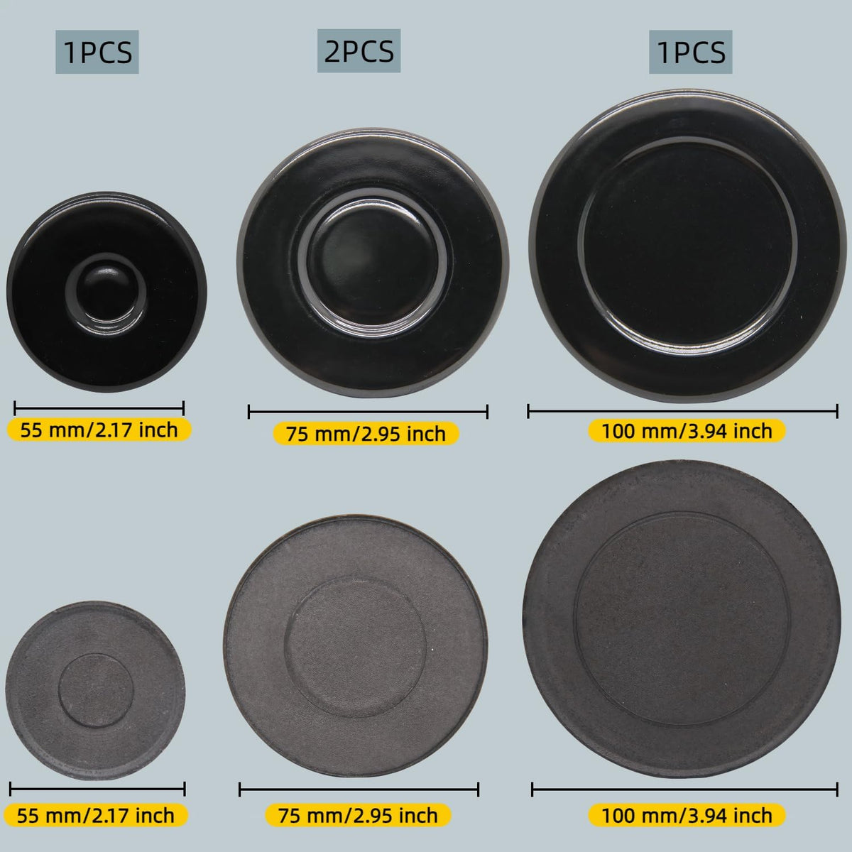 4 Pack Set of Gas Stove Burner Caps Suitable for Sabaf Equipped