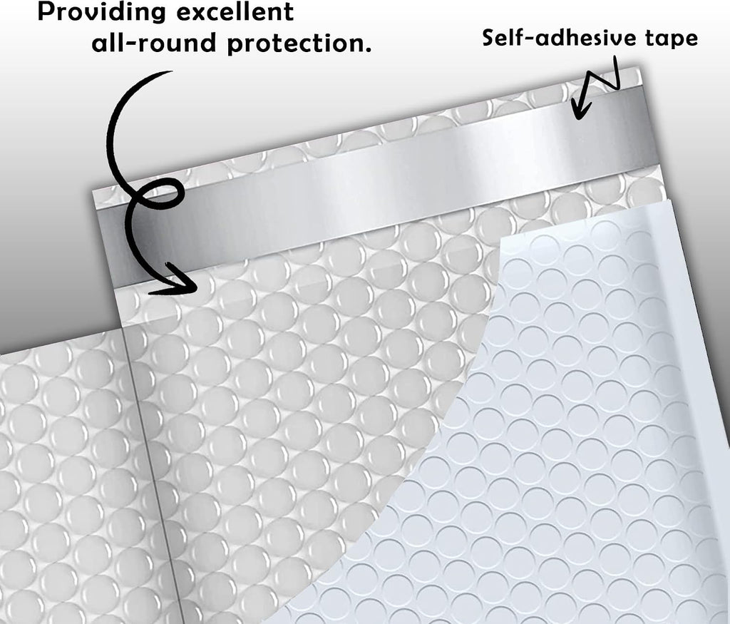 White Poly Bubble Mailers 6x10 25 Pack Usable 6x9