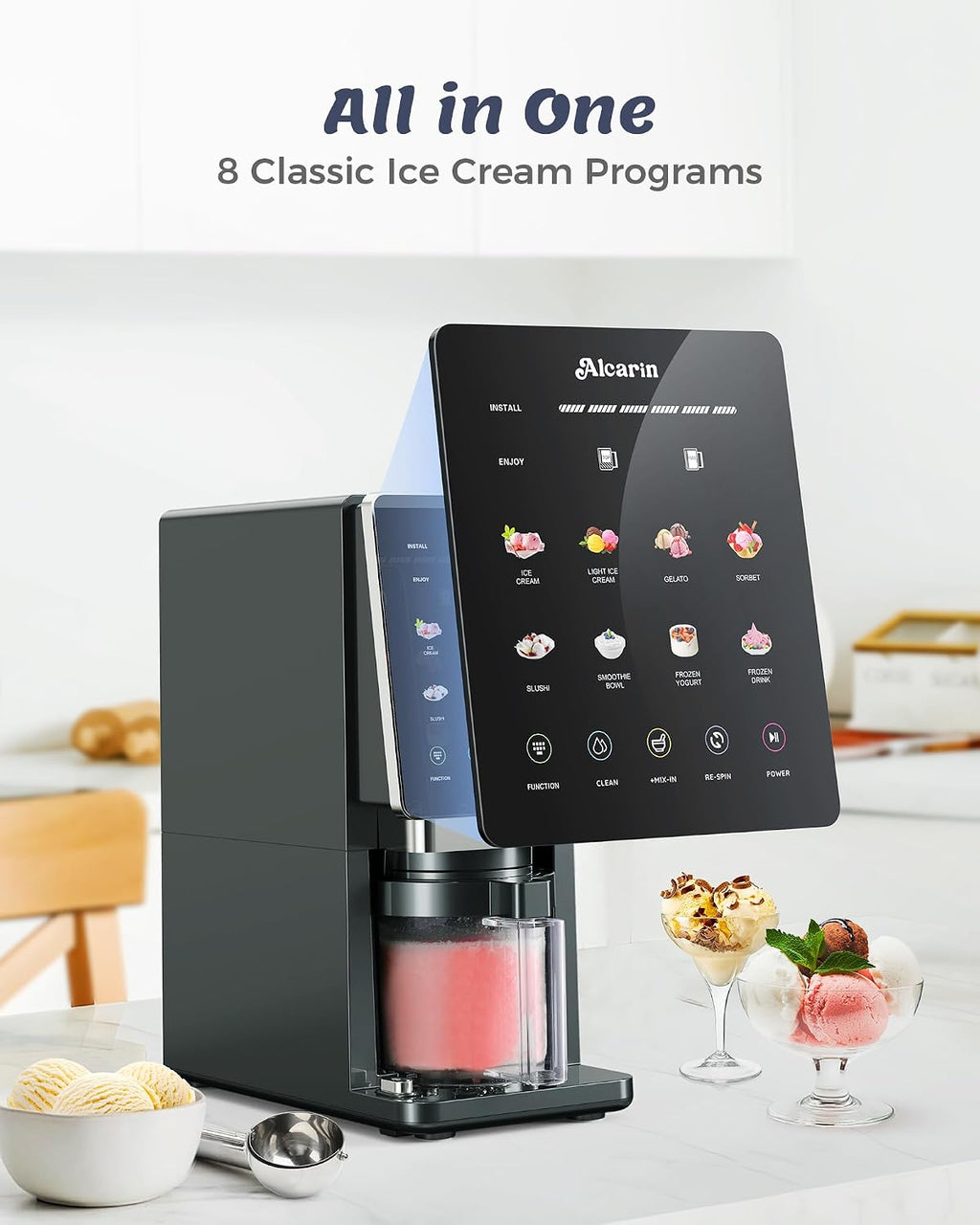 Ice Cream Maker with 3 Pints(Not Freezer) Frozen Treat Machine