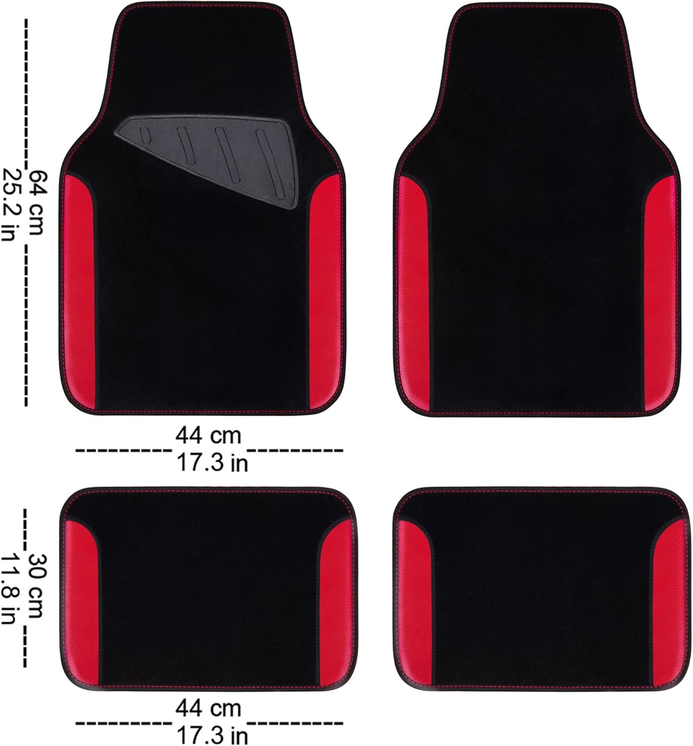 Rainbow Waterproof Universal Fit Faux Leather Car Carpet- Anti-Slip Nibbed Backing Floor Mats for SUV