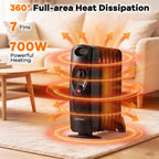 Oil Filled Radiator Heater, 700W Portable Space Heater (Black)