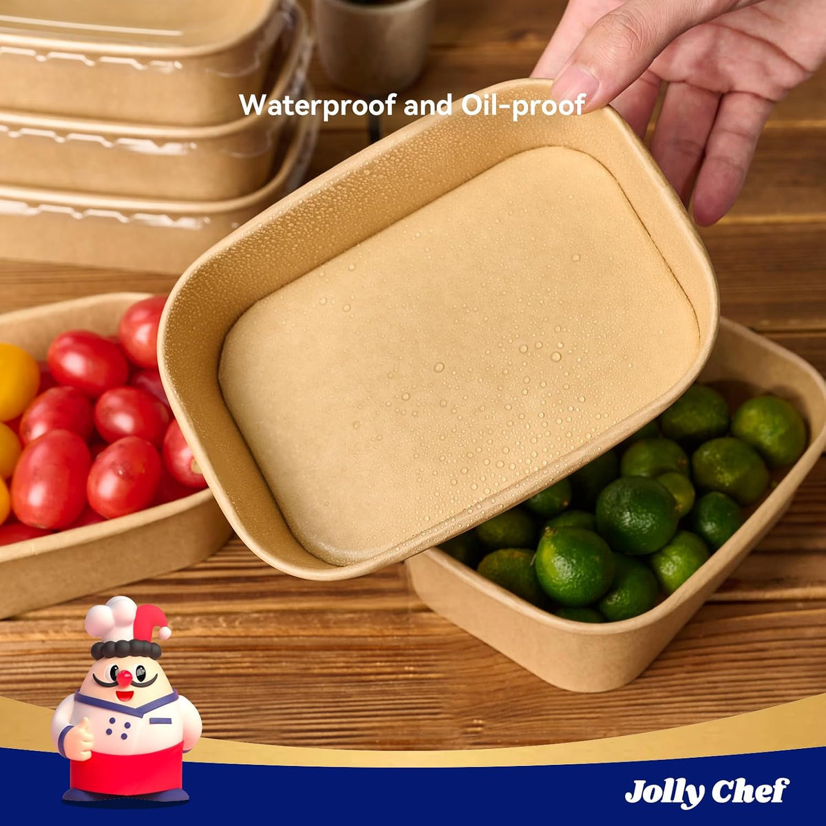 50 Pack Paper Food Container with Lid 25 oz Meal Prep Containers