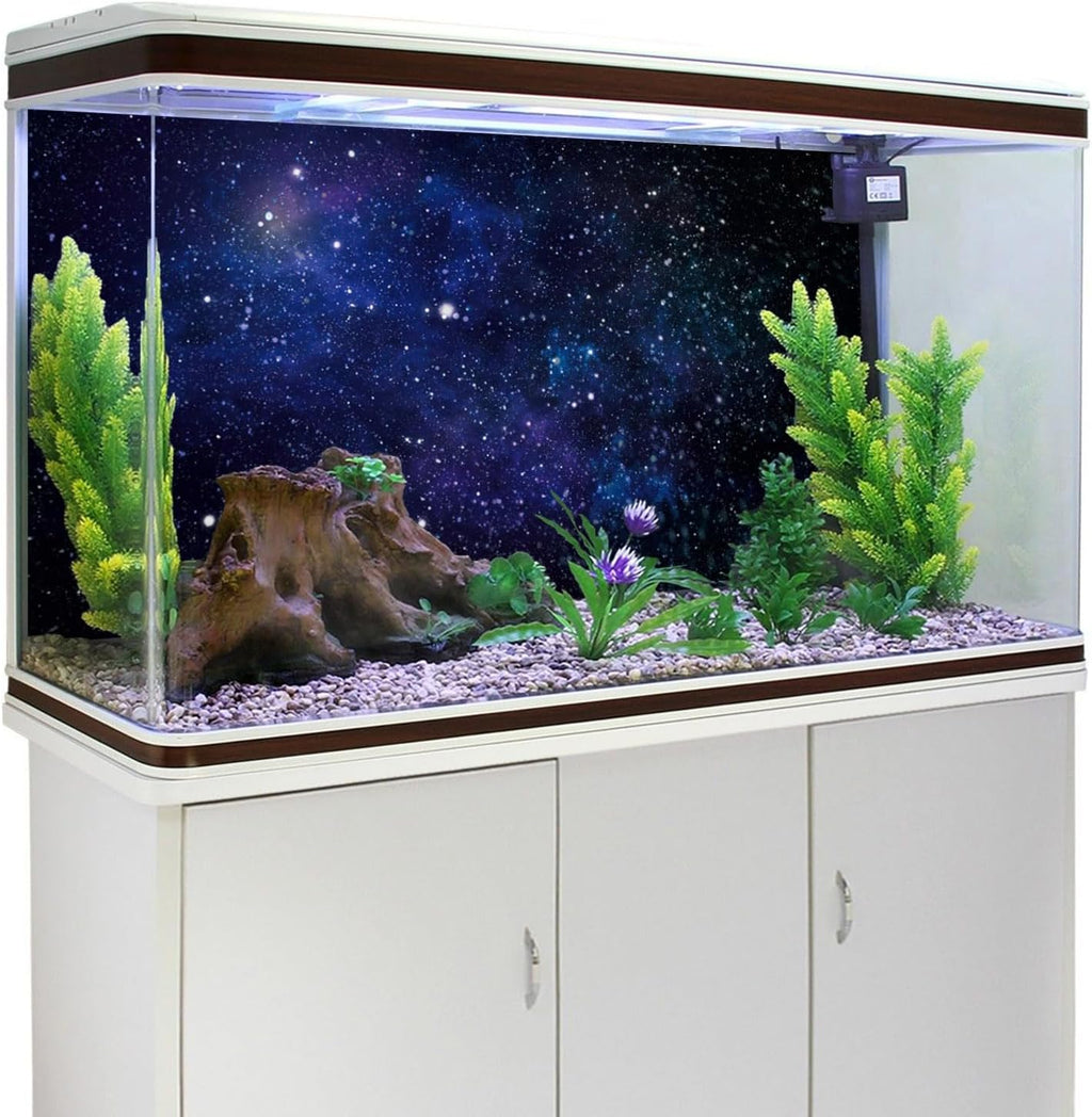 36x24 inches Galaxy Aquarium Backdrop Blue Starry Sky Fish Tank Background