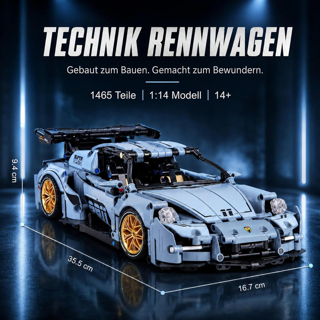 Technic Car Building Blocks Set for Adults, 1465 Pieces 1:14 Super Sports Vehicle Model Building Kits, Racing Car