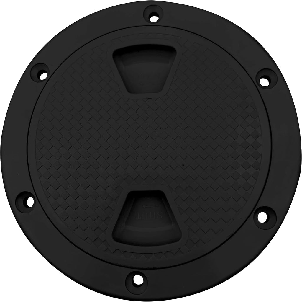6 Inch Round Inspection Deck Plate Hatch with Detachable Cover, Black