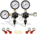 2 System CO2 Regulator Kegerator Regulator,0-60PSI Beer Regulator | Heavy-Duty Brass Body, Ball Valve, Silicone