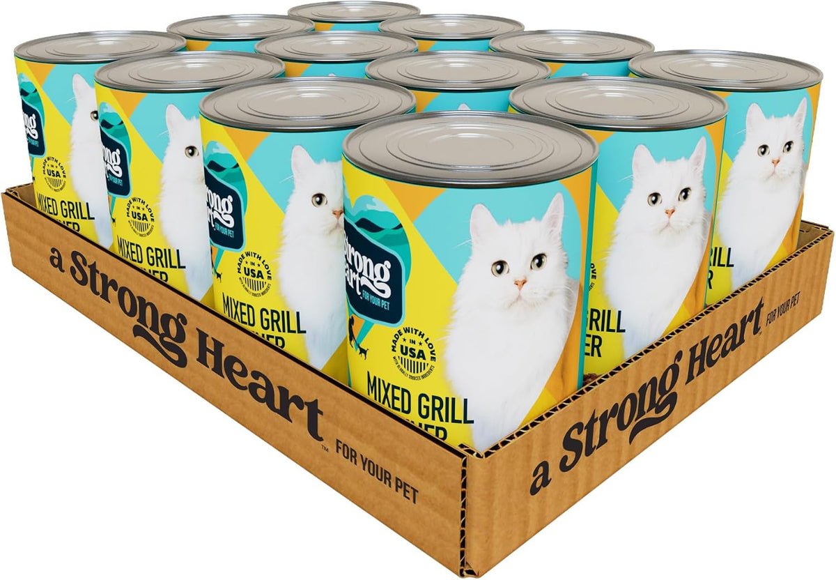 A Strong Heart Adult Cat Pate, Mixed Grill Dinner, 13.2oz Cans, 12pk
