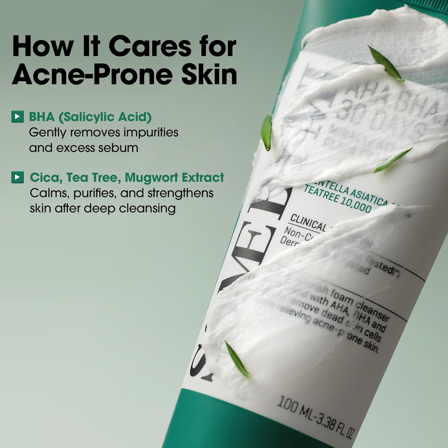 AHA BHA PHA Acne Clear Foam – 3.38oz – Face Wash