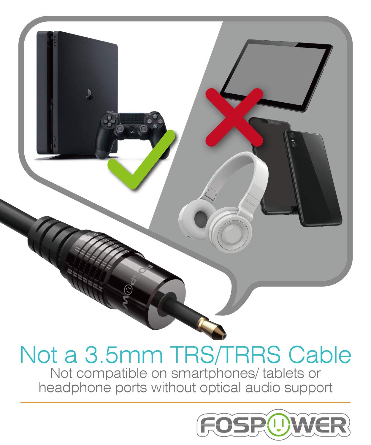 24K Gold Plated Toslink to Mini Toslink Digital Fiber Optical S/PDIF Audio Cable with Metal Connectors &