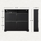 Hidden Shoe Storage Cabinet with 4 Flip Drawers & Open Storage