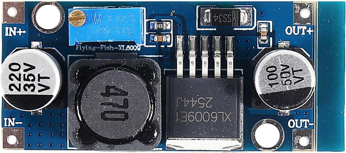 2Pcs XL6009 DC-DC Boost Converter Module Adjustable 5-35V Output 3-30V Input 400KHz Power Circuit Board Step-up Transformer Power Module for DIY Electronics Projects