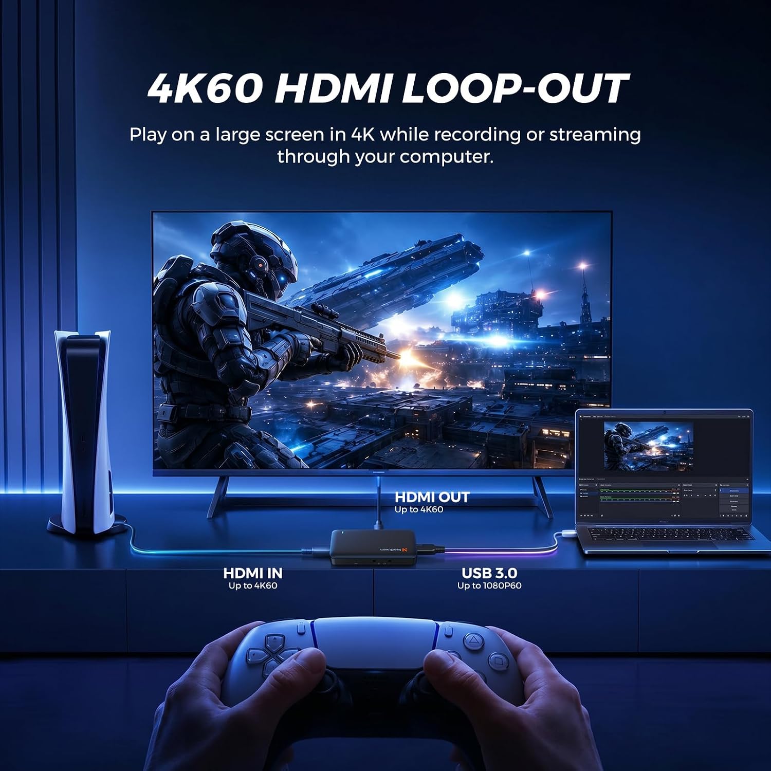 CCD10 Capture Card for PS5, PS4, Xbox, Switch and DSLR Cameras | 1080p60 USB-C 3.0 Capture, 4K60, 1440p120 or