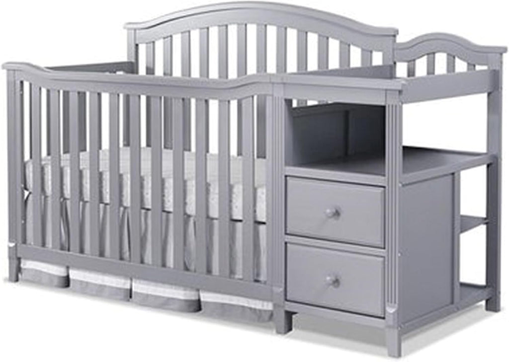 Furniture Berkley Crib and Changer with Slat Panel Back Classic -in- Convertible Diaper Changing Table Non-Toxic