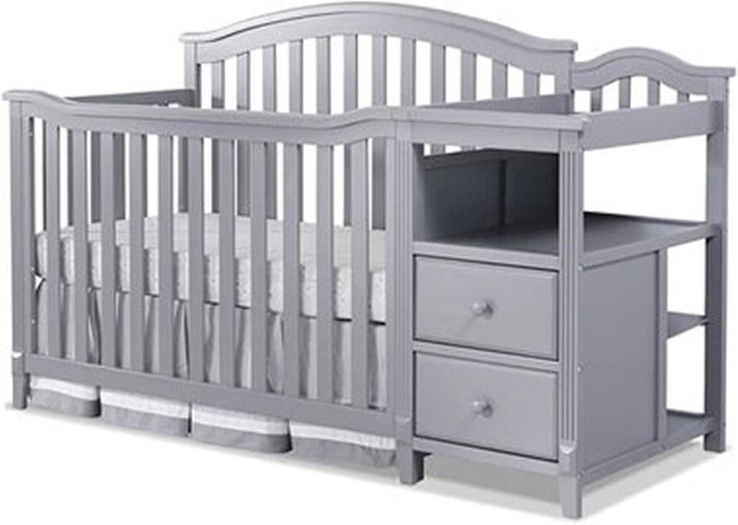 Furniture Berkley Crib and Changer with Slat Panel Back Classic -in- Convertible Diaper Changing Table Non-Toxic