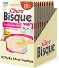 Churu Bisque for Cats Senior 10+, Creamy Purée Side Dish Pouch, 1.4 Ounces per Pouch, 12 Pouches Total, Tuna with