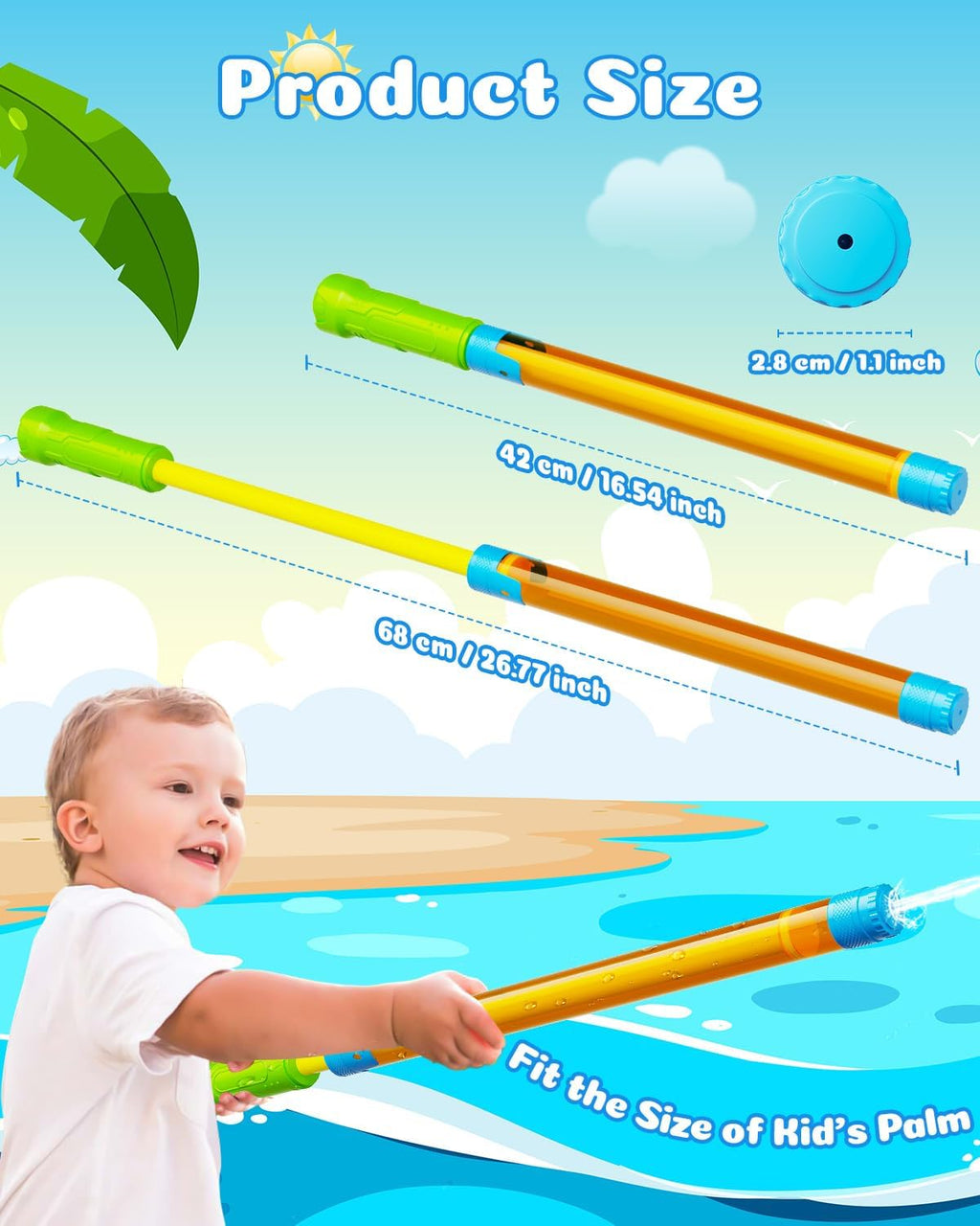 Water Gun Squirt Toys for Kids Adults Shoot Up to 40 Feet 6 Pack | Outdoor Super Blaster, for Age 3-4-5-8-12 Bulk