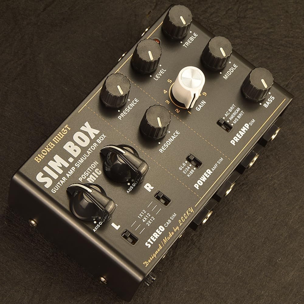 Guitar Effect Pedal Amplifier Simulation for Electric Guitar - All - analog Guitar Amp Speaker Simulator Pedal (Black)