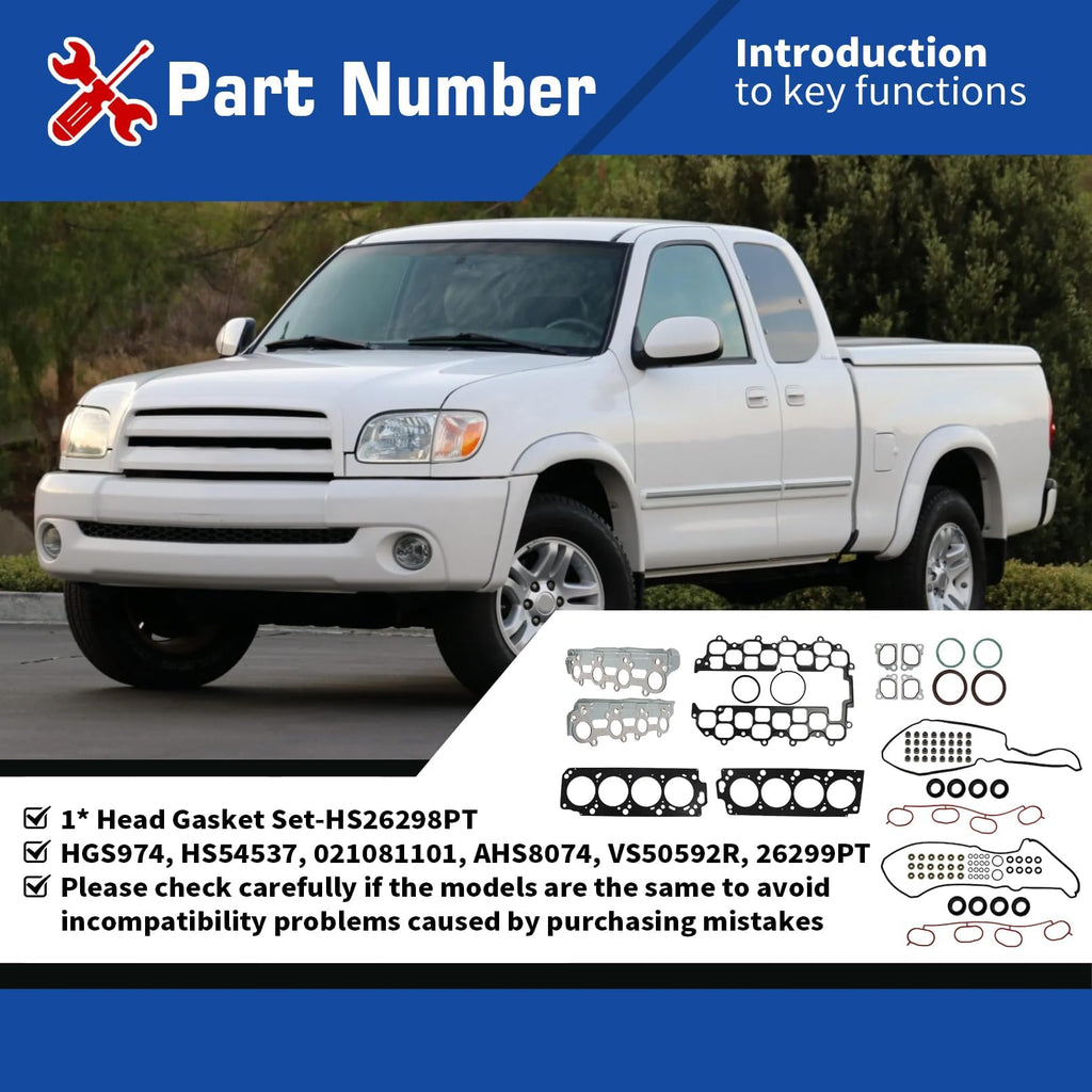 Assembroverse HS26298PT MLS Head Gasket Set Compatible with Tundra Sequoia 2005-2009
