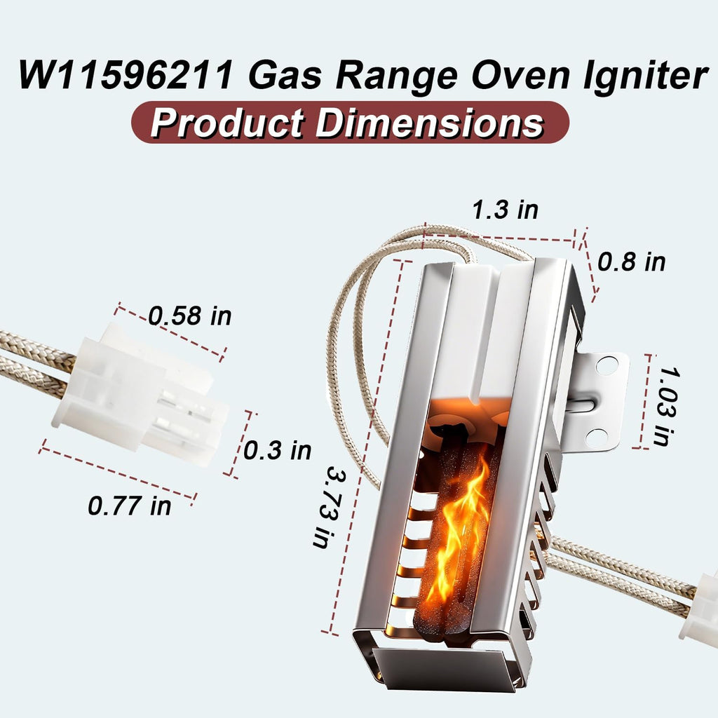 Range Oven Igniter Fit for Whirlpool WGG745S0FS02 WGG555S0BB00