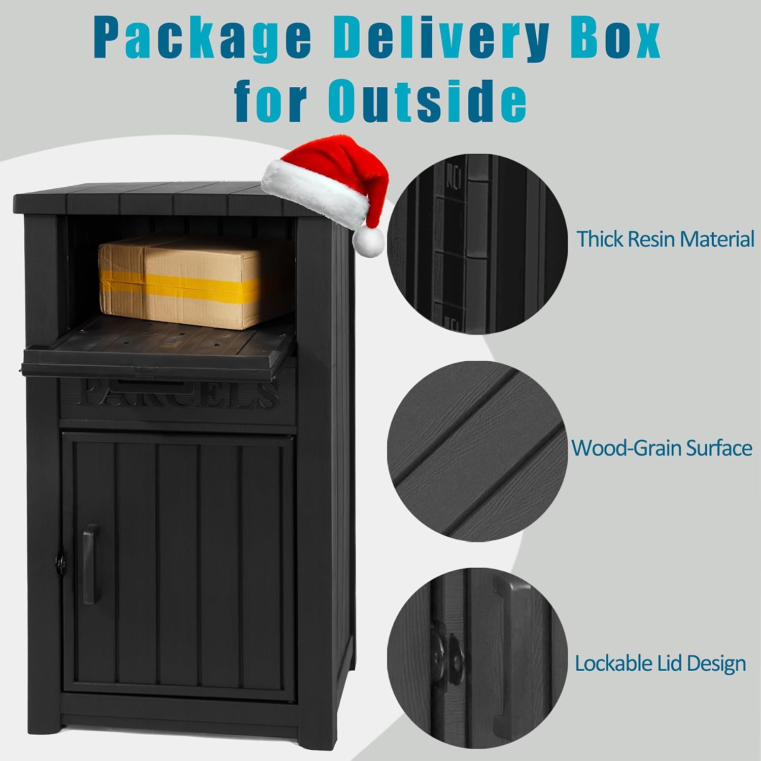 Package Delivery Box for Outside, Outdoor Storage with Lockable Secure, Anti-Theft Parcel Drop Boxes Outdoor Package