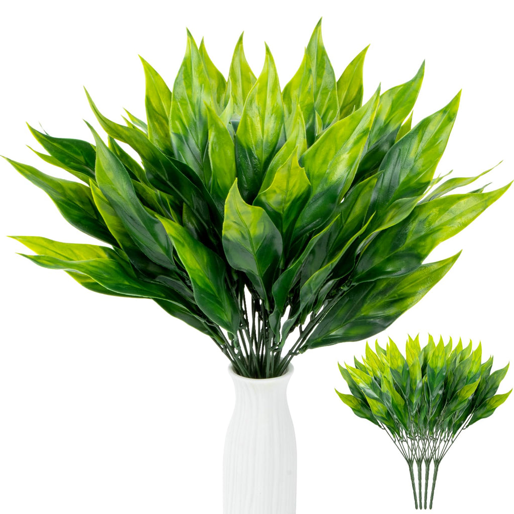 4PCS Artificial Greenery Stems - 13.7" Lucky Bamboo Leaves