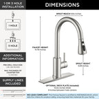 Touch Activated Kitchen Faucets Pull Down Sprayer, Brushed Nickel