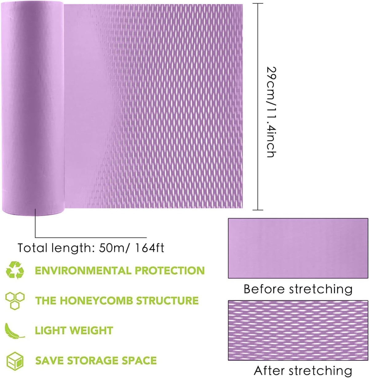 Honeycomb Packing Paper,11.5" x 164' Honeycomb Cushioning Wrap Roll Honeycomb Packing Paper Wrap,Eco-friendly
