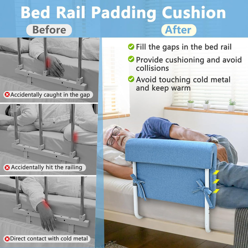Bed Rail Padding Cushion, Bed Rail Covers Padded for Hospital Beds, Beds Fall Protector, Bedside Guard Bumper Barrier