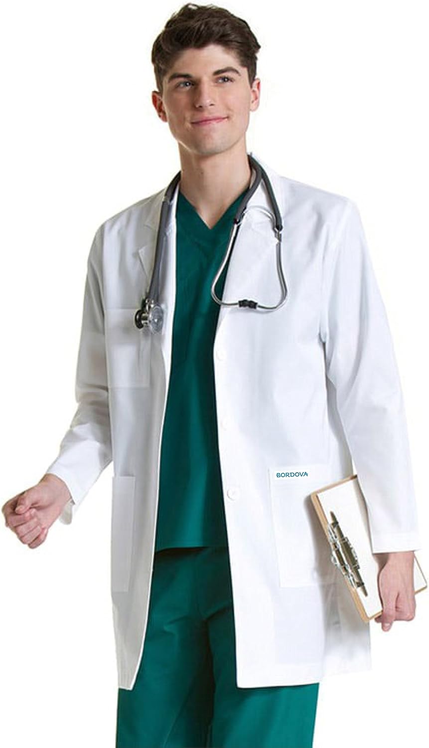 Consultation Lab Coat - Professional Doctor’s 32 Inch Long Medical Uniform for Women & Men