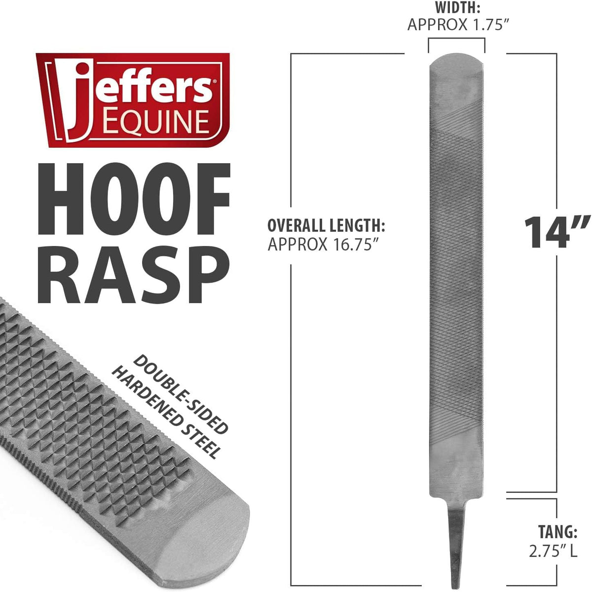 Livestock Mini Hoof Rasp for Goats, Sheep, Pony, Mini Horses, Foals – 14" Ergonomic Steel Hoof Trimming Tool with 6