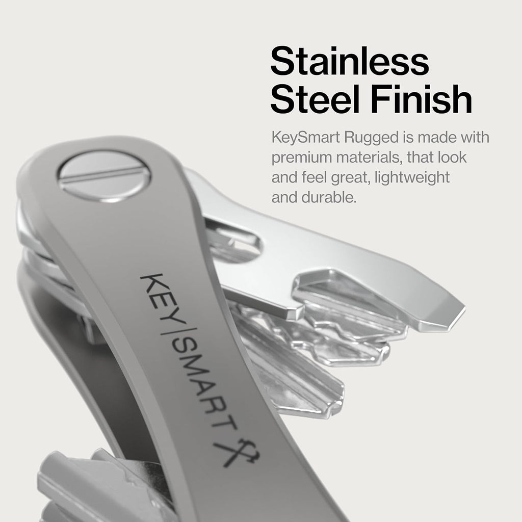 KeySmart Rugged Keychain Multitool Key Holder, Up to 14 Keys | Key Organizer for EDC. Expandable, Durable Build