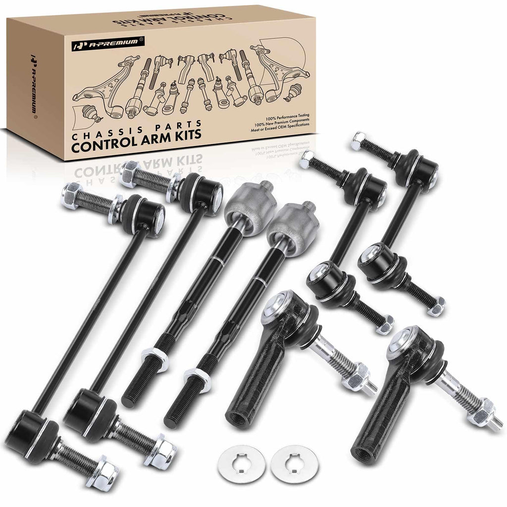 A-Premium 8Pcs Suspension Kit, Front Inner & Outer Tie Rod End