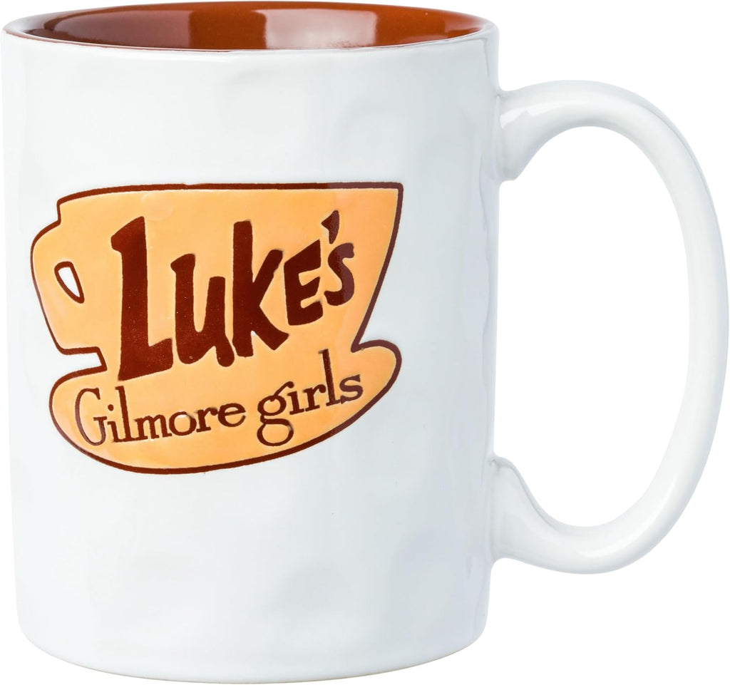 Gilmore Girls Diner, Wax Resist Ceramic Pottery Mug, 17oz