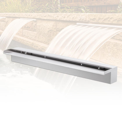 Pond Waterfall Blade Kit, 90cm Stainless Steel Pool Fountain with Accessories, Width 15cm Spillway Water Feature