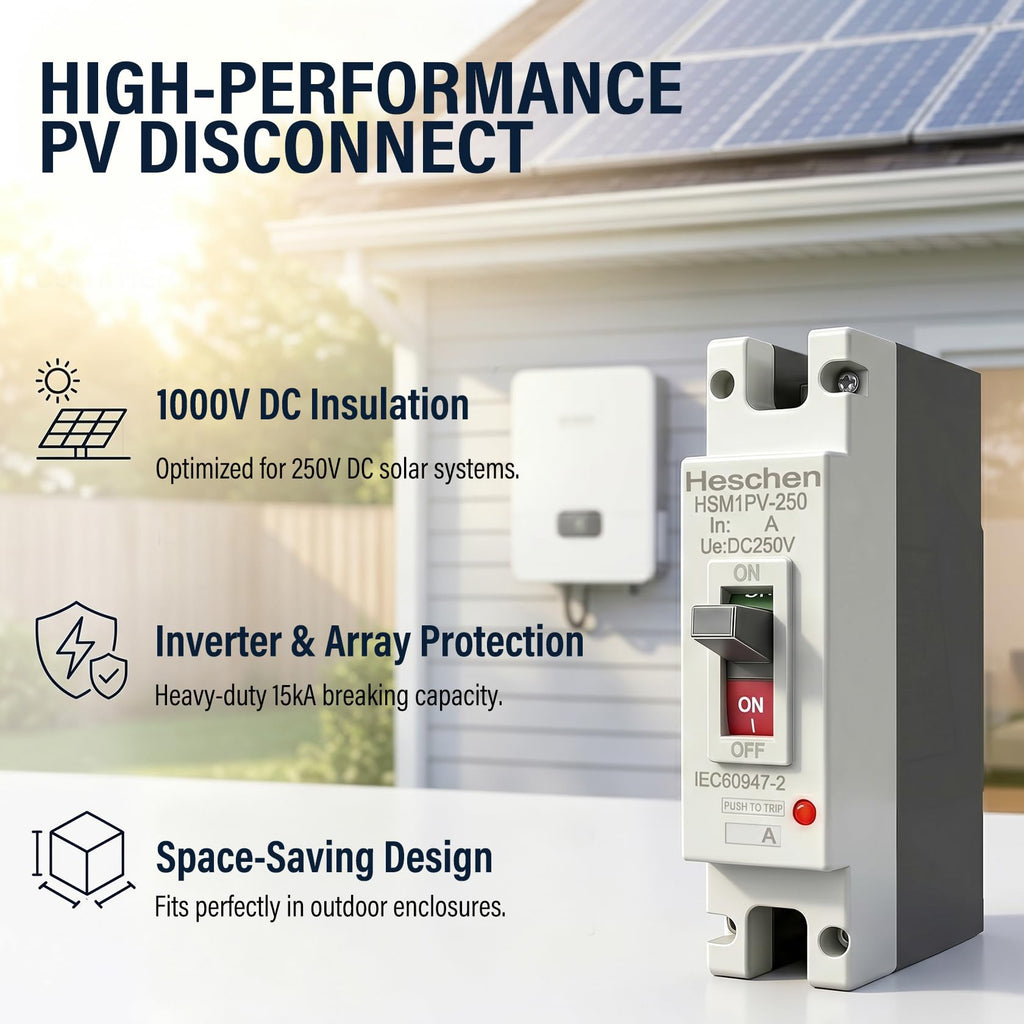 Heschen DC 160 Amp Circuit Breaker, 250V Battery Disconnect Switch, Solar