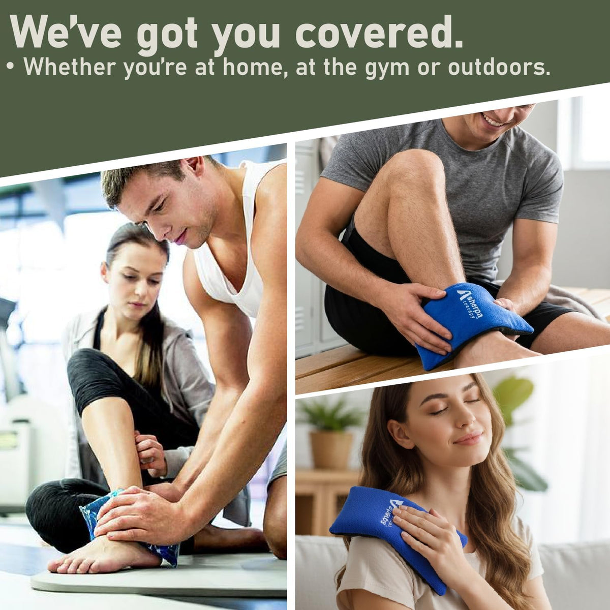 Flexible Cold Gel Ice Pack Reusable, 9.5" x 4.5", 4 Pack