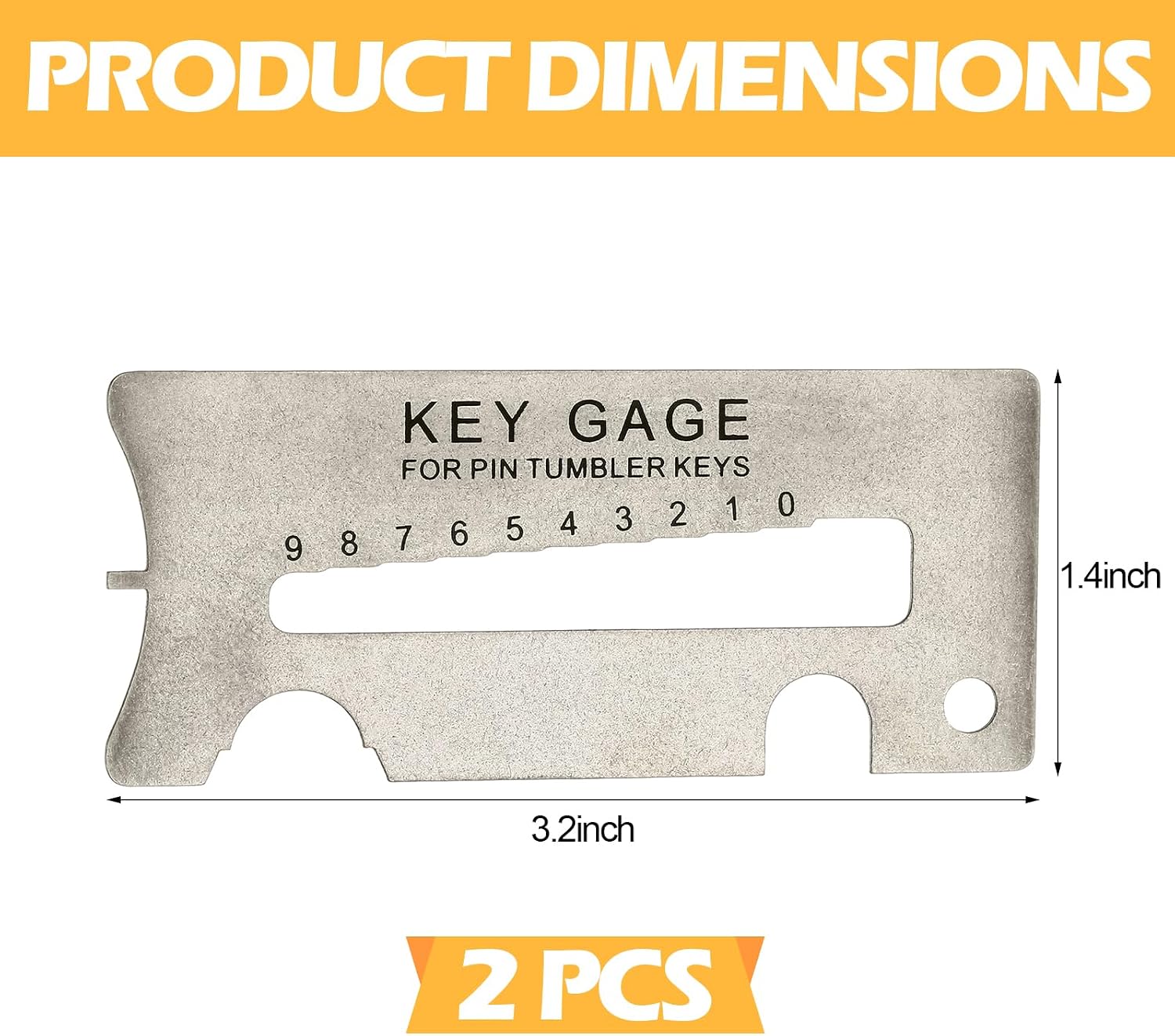 2 Pack 40-104 Key Gauge Gray Keying Tool Key Decoder & Lock Pick Alignment Professional Locksmith Measuring Tool