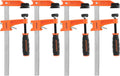6" Light-Duty Steel Bar Clamp Set, 300 lbs Load Limit, 4-Pack | F Clamps for Woodworking, Metalworking and DIY Projects