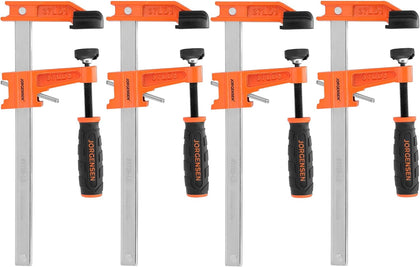 6" Light-Duty Steel Bar Clamp Set, 300 lbs Load Limit, 4-Pack | F Clamps for Woodworking, Metalworking and DIY Projects